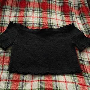 Medium black off the shoulder crop top
